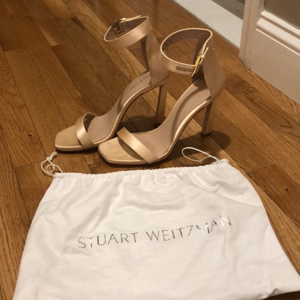 Stuart Weitzman Blush Silk Satin Heels